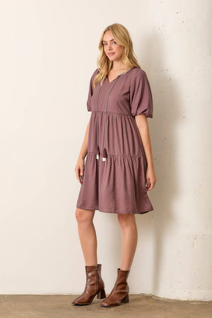 Mandie Midi Dress With Tassles
