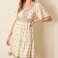 Border Print Knee Length Dress