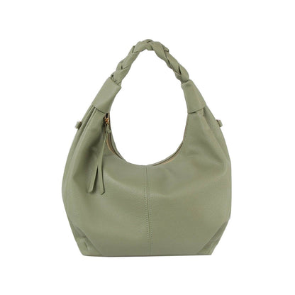 Braided Handle Hobo Bag