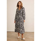 Printed Cross Tie Midi Dress