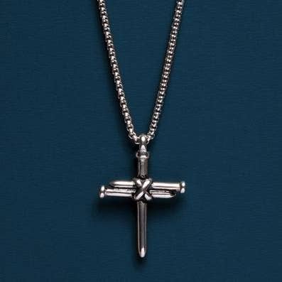 Stainless Steel Nail Cross Necklace for Men