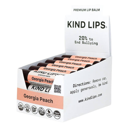 Georgia Peach, Organic Lip Balm, 12 Tube Display Box