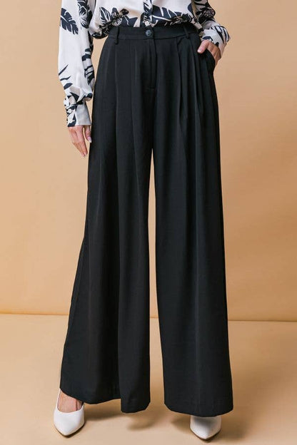 Woven Wide Leg Dress Pants