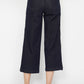 High Waisted Side Seam Braid Detail Crop Wide