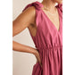 Raspberry Sorbet Shoulder Tie Midi Dress