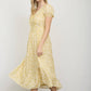 Butter Yellow Floral Midi Dress