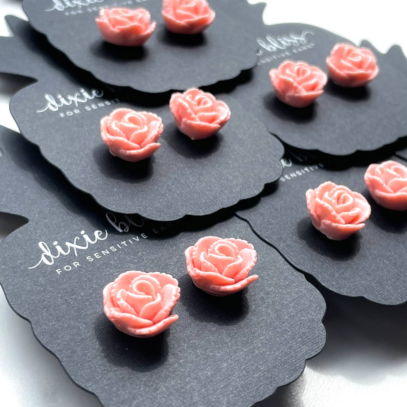 Ballet Slipper Rose Studs