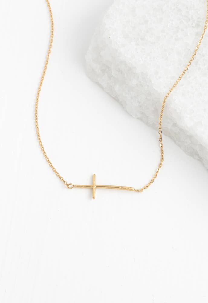 Radiant Cross Necklace in Gold