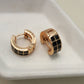 Checkered Huggie Hoop Earrings