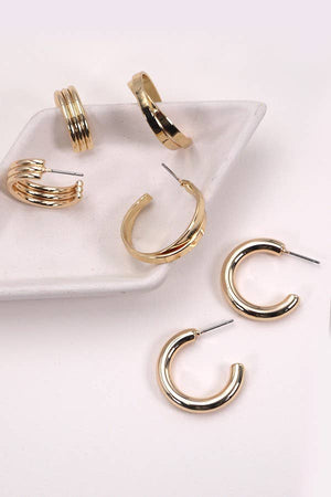 Classic Hoop Trio in Gold