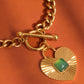Après 18K Gold Non-Tarnish Green Heart Chain Necklace