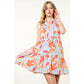 Morgan Sleeveless Flower Striped Dress