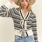 Lovely Bow Striped Sweater