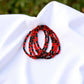 Red and Black Game Day Bracelet Stack