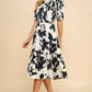 SALE Smocked Bodice Black & White Midi