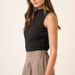 Rib Knit Edge Detail Sleeveless Top