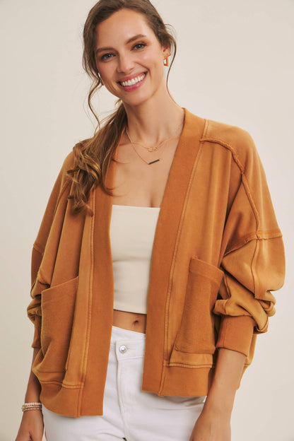 Mineral Washed Cozy Cardigan