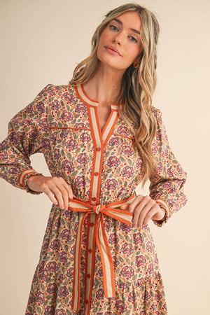 Floral Button Down Midi Dress