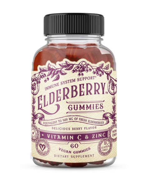 SALE Elderberry Gummies with Zinc + Vitamin C- 60 CT