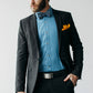 Liam Denim Blue Untuckable Classic Fit Dress Shirt by Alynn