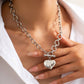 Hammered Heart Toggle Necklace