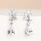 Glittering Garland Platinum and Zircon Drop Earrings