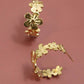 Gold Floral Hoop Earrings