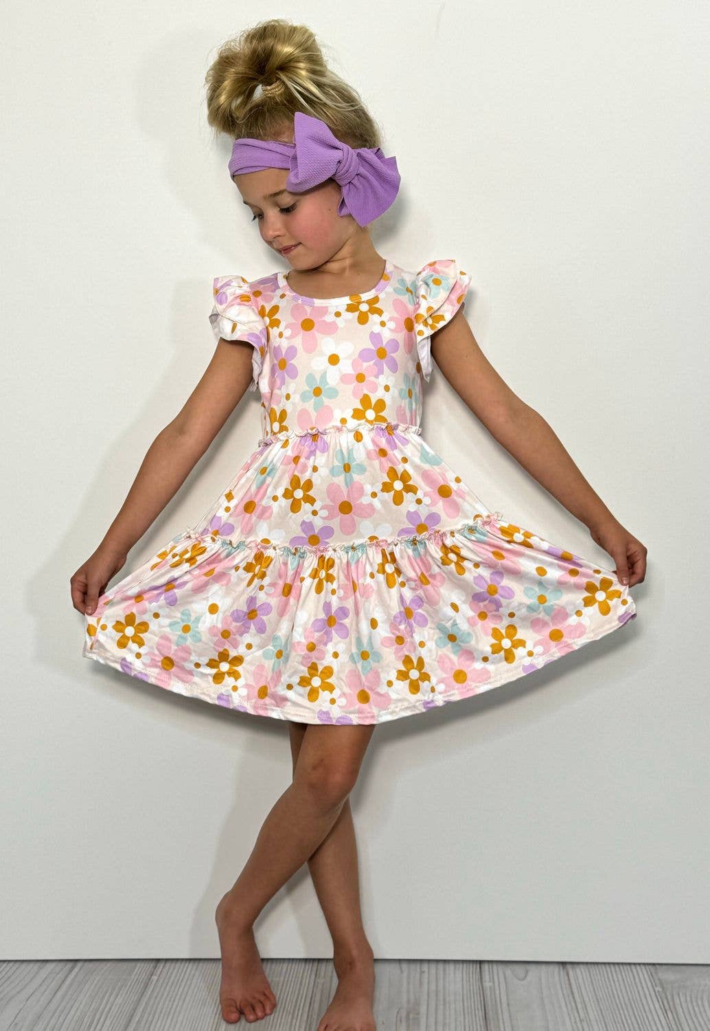 Pastel Daisy Girls Dress