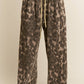 Leopard Print Solid Stripe Wide Leg Bottoms