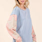 STAR PATCH LONG SLEEVE COLORBLOCK TOP