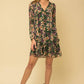 Long Sleeve Merrow Hem Floral Dress