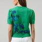 Kersey Floral Pleated Short Sleeve Sweater Top
