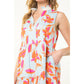 Morgan Sleeveless Flower Striped Dress