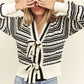 Lovely Bow Striped Sweater