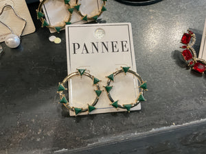 Green and Gold Post Earrings