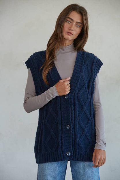 Knit Sweater Cable Knit Vest