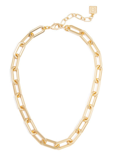 18k Gold-Plated Oblong Links Collar Necklace