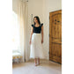 A Crinkle In Time Champagne Elastic Waistband Skirt