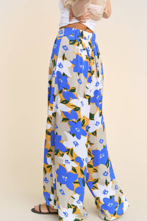 Floral Print Multicolor Polazzo Pants