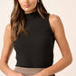 Rib Knit Edge Detail Sleeveless Top