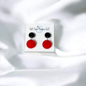 Red and Black Game Day Earrings