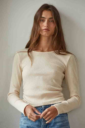 Knit Ribbed Side Ruching Top