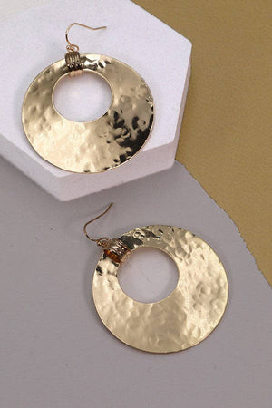 Hammered Disk Drop Earrings
