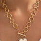 Hammered Heart Toggle Necklace