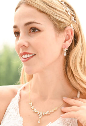 Golden Chandelier Zircon Necklace