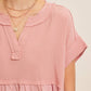 Raw Hem Soft Pink Flowy Top