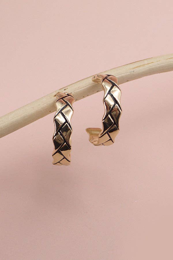 GEOMETRIC BRAID HOOP EARRINGS