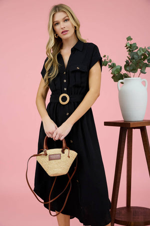 Saturday Afternoon Belted Midi Dress