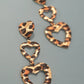 Leopard Heart Drop Earrings