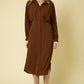 SALE Long Sleeve Collared Button Down Midi Dress